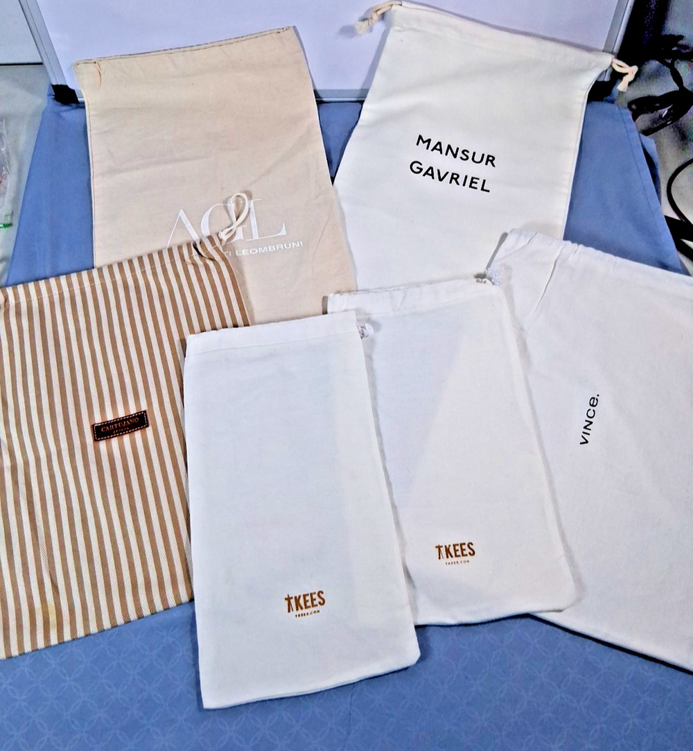 Lot oif 6 Dust Bags for Storage Travel Handbags Organizing